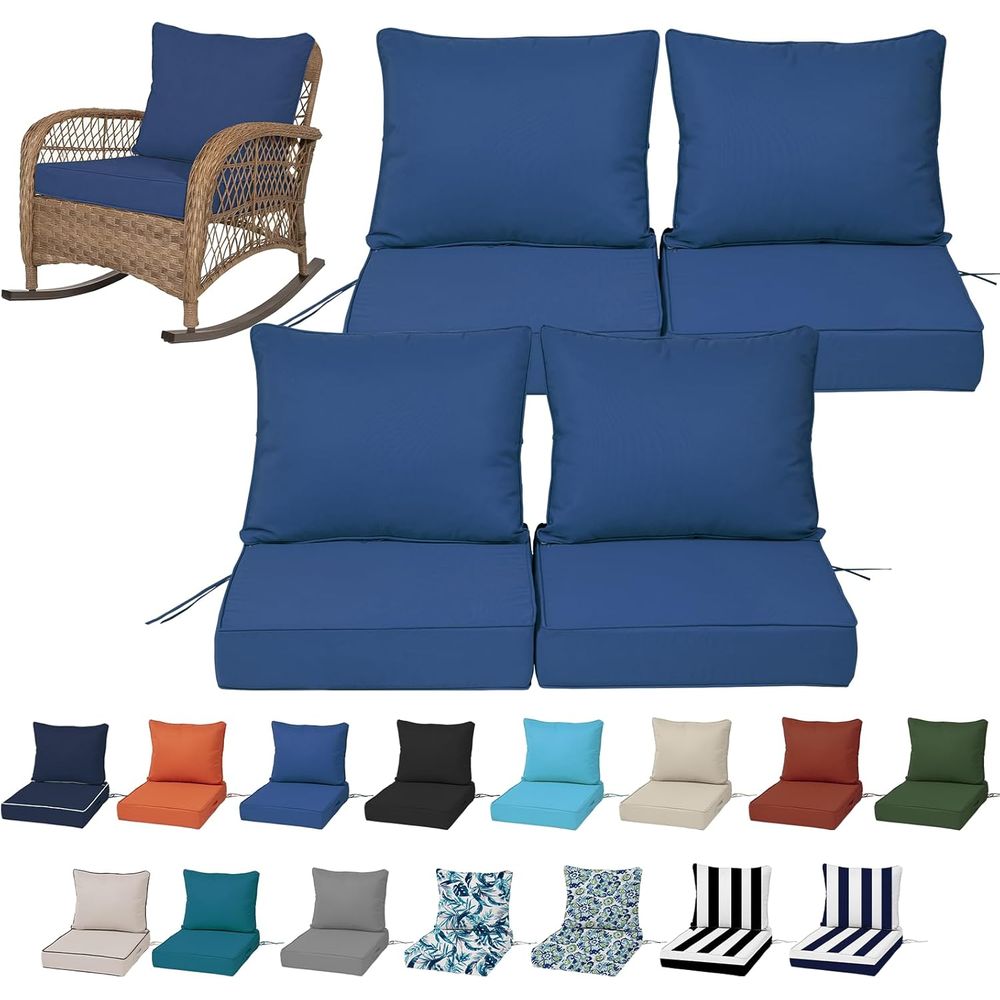 Outdoor Furniture For Patio - Juego de 4 Cojines Profundos para