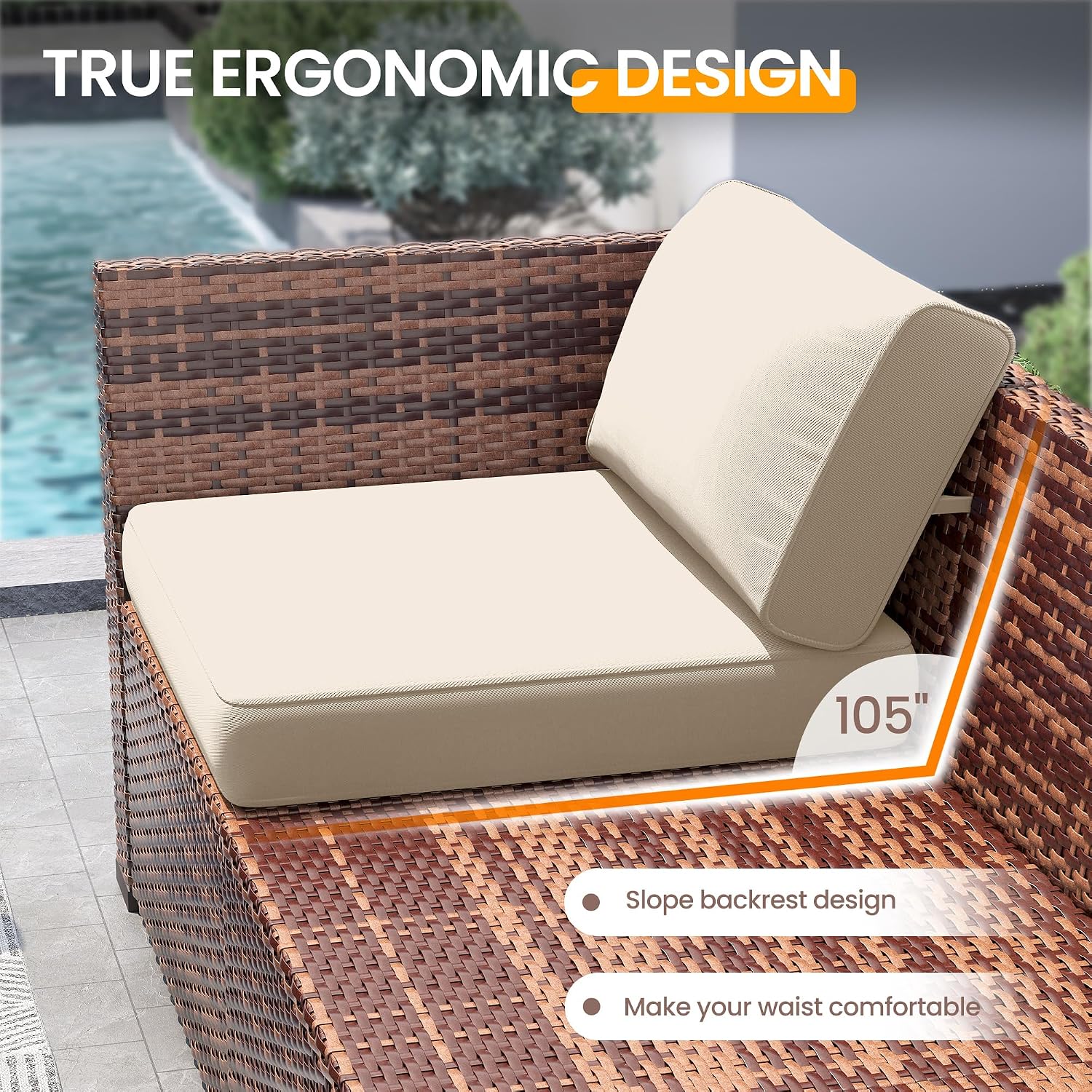 Outdoor Furniture With Fire Pit Table - Sofá Seccional para Exteriores de 8
