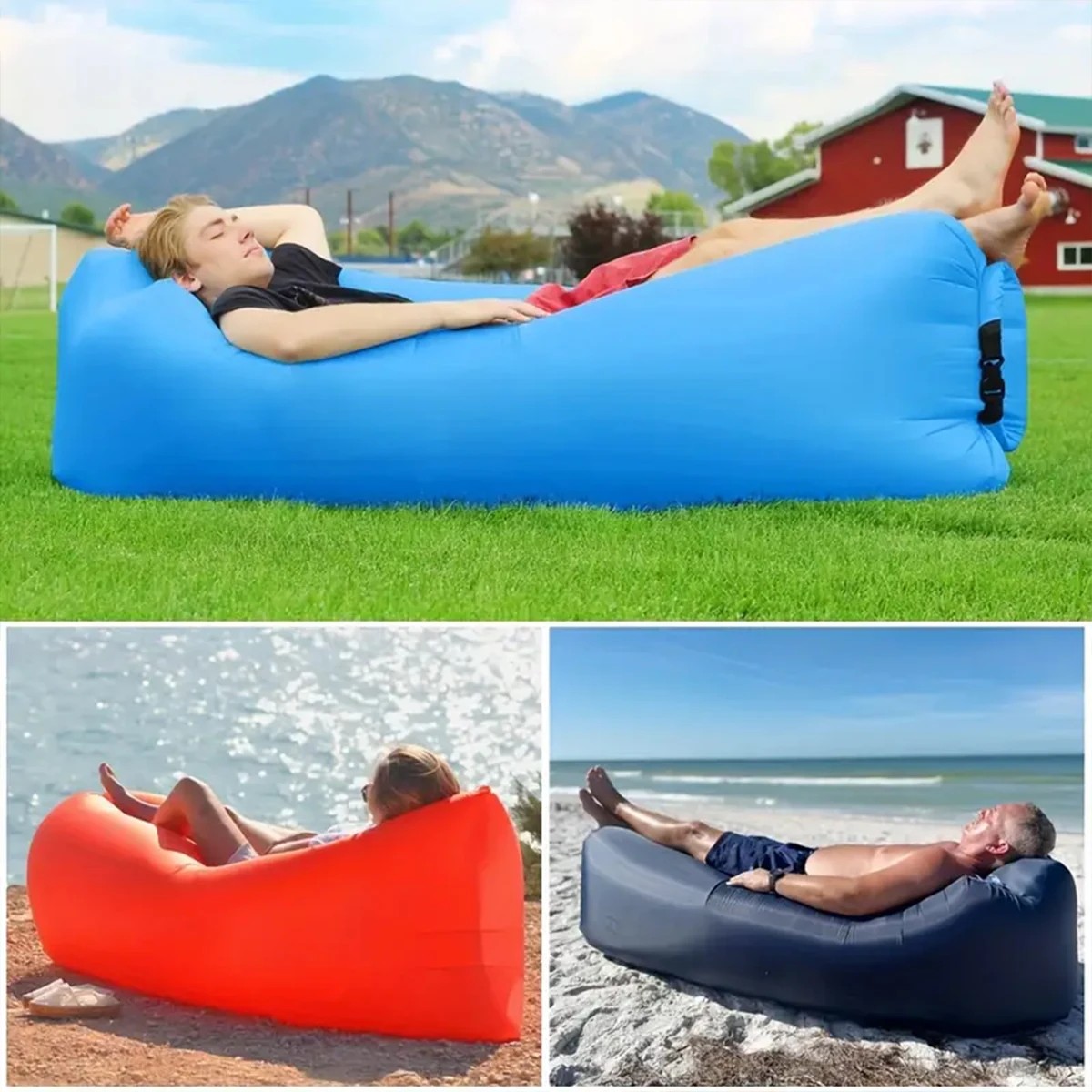 Outdoor Daybed Sofa - Hamaca inflable portátil con sofá reclinable,