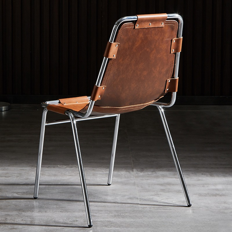 Outdoor Furniture For Cafe - Silla de comedor de cuero Vintage,