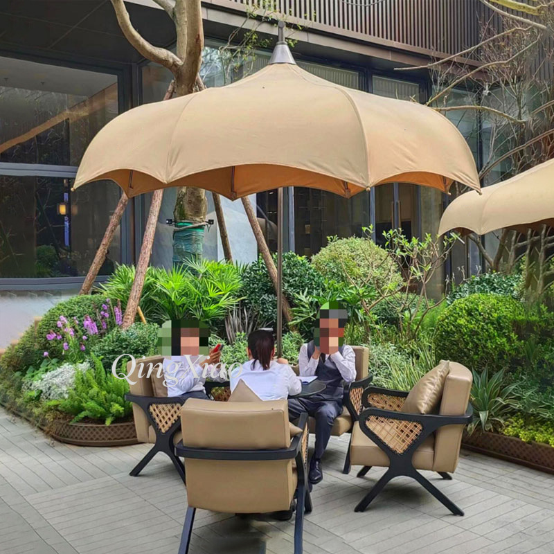 Outdoor Furniture For Cafe - Sombrilla Cantilever Arqueada, Impermeable, Anti-UV, para