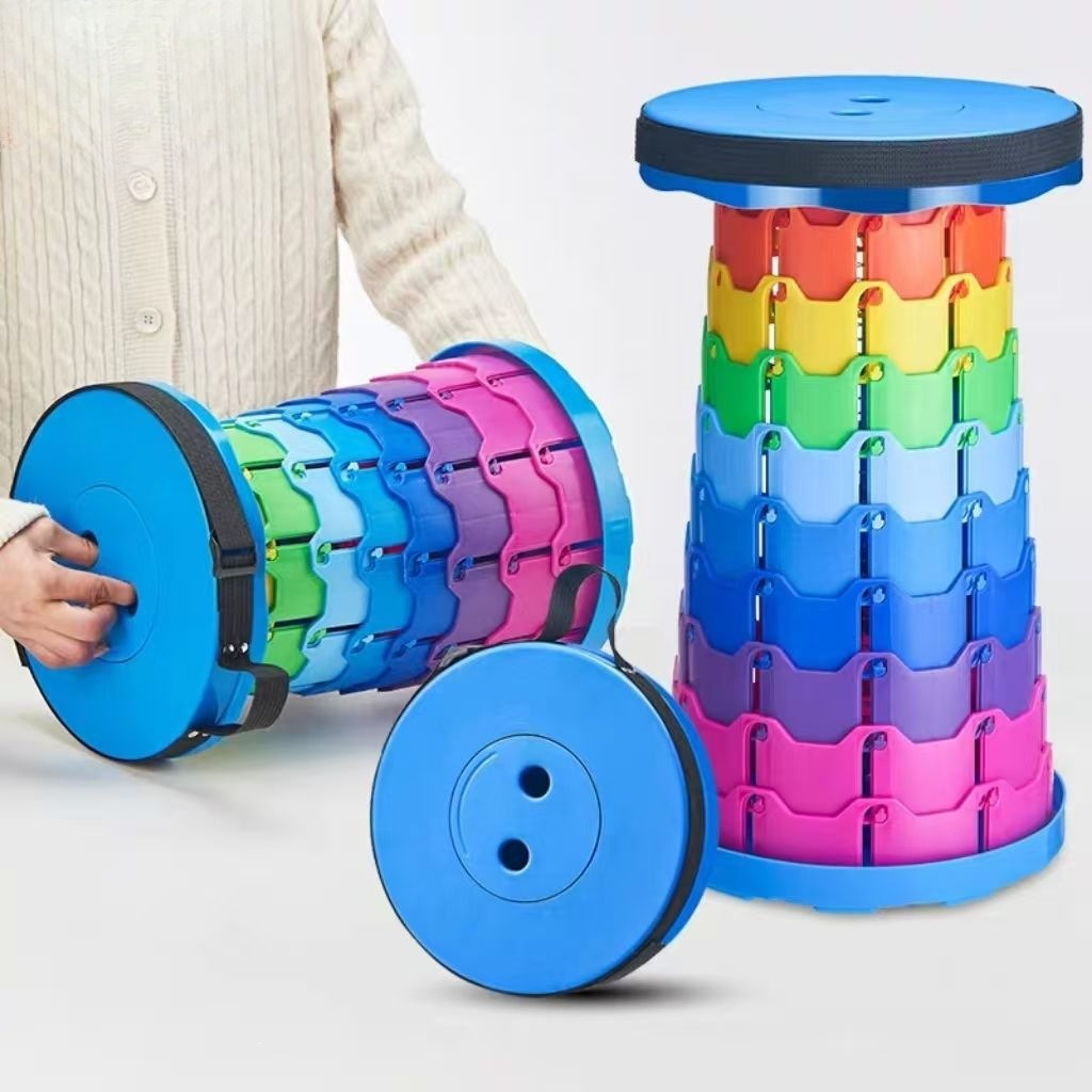Outdoor Furniture Modern - Taburete Telescópico Plegable Rainbow para Camping,