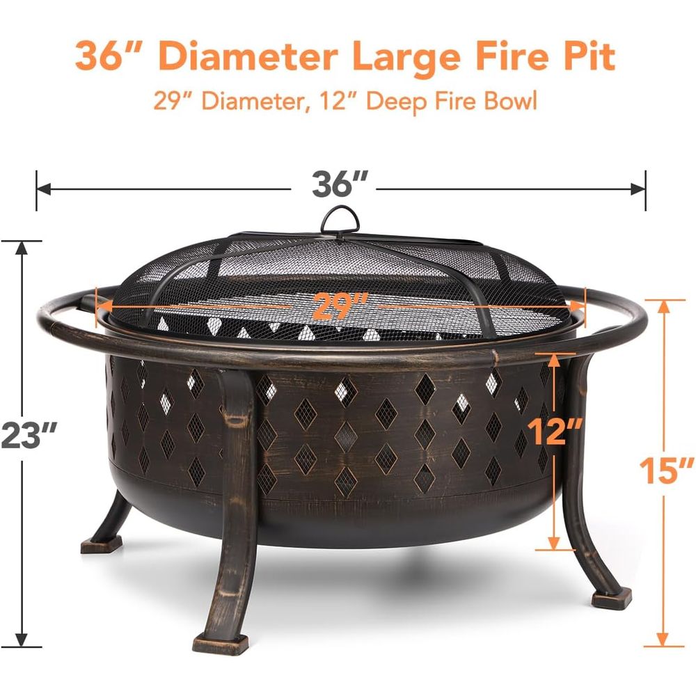 Brasero de Leña para Exteriore - Fire Pit Bowl reseña y precio