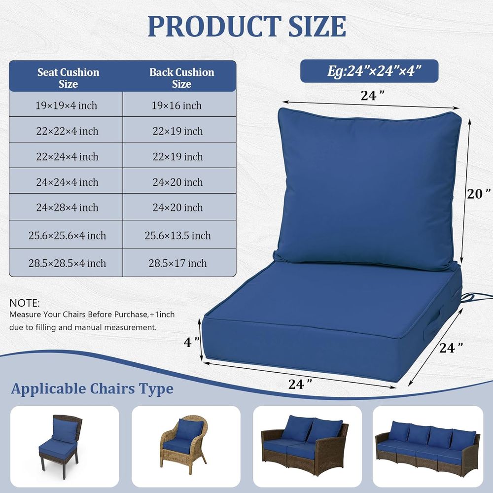 Juego de 4 Cojines Profundos p - Outdoor Furniture For Patio reseña y precio