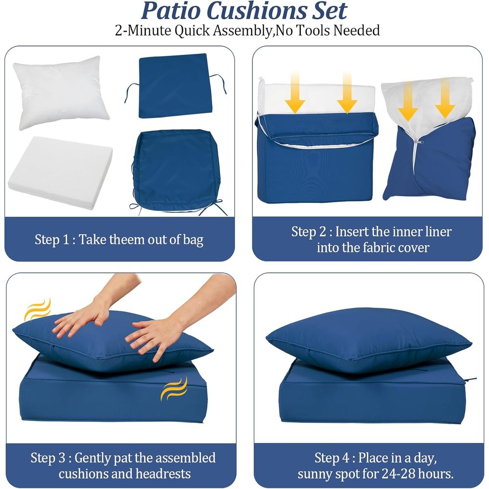 Juego de 4 Cojines Profundos p - Outdoor Furniture For Patio reseña y precio