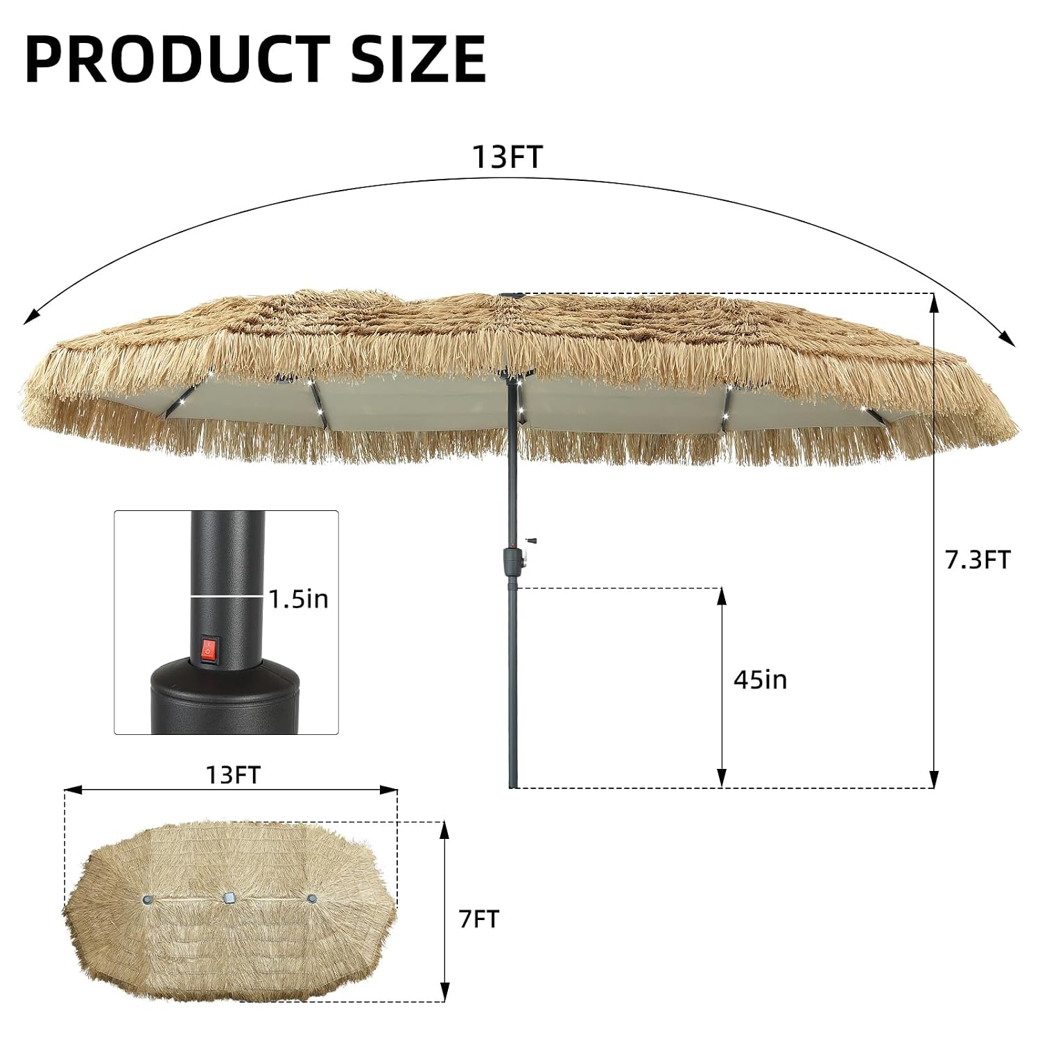 Sombrilla de Techo de Paja de  - Outdoor Furniture With Umbrella reseña y precio