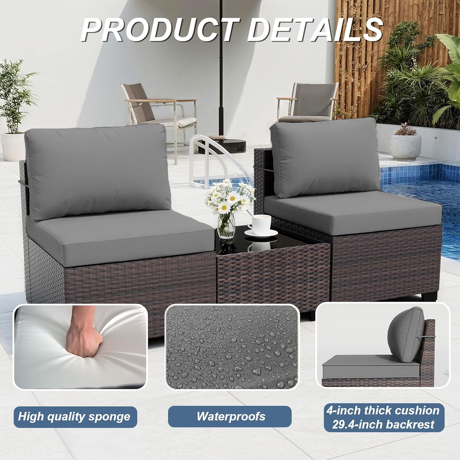 Juego de Sofás Seccionales par - Outdoor Furniture With Fire Pit Table reseña y precio
