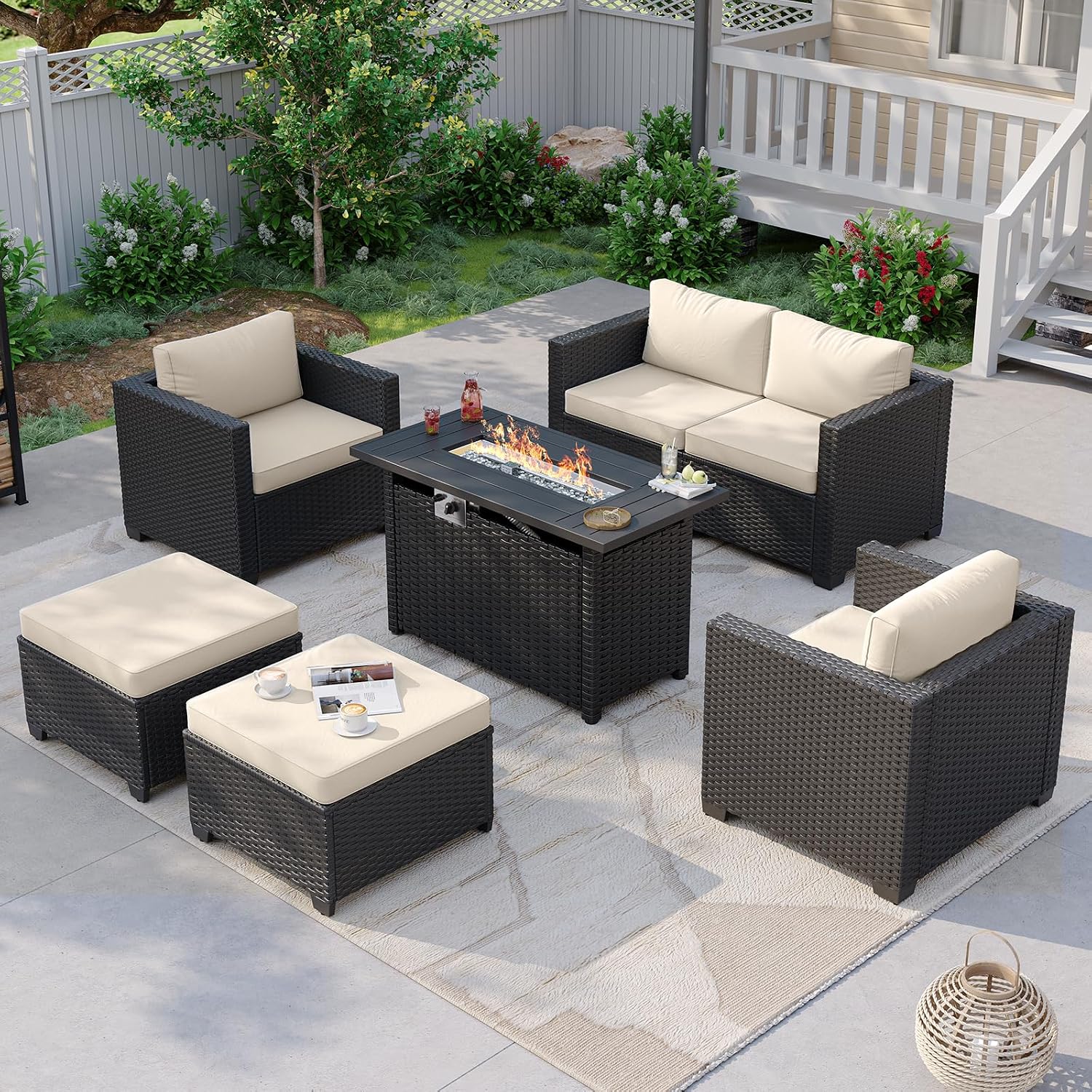 Conjunto de Muebles de Patio c - Outdoor Furniture With Fire Pit Table reseña y precio