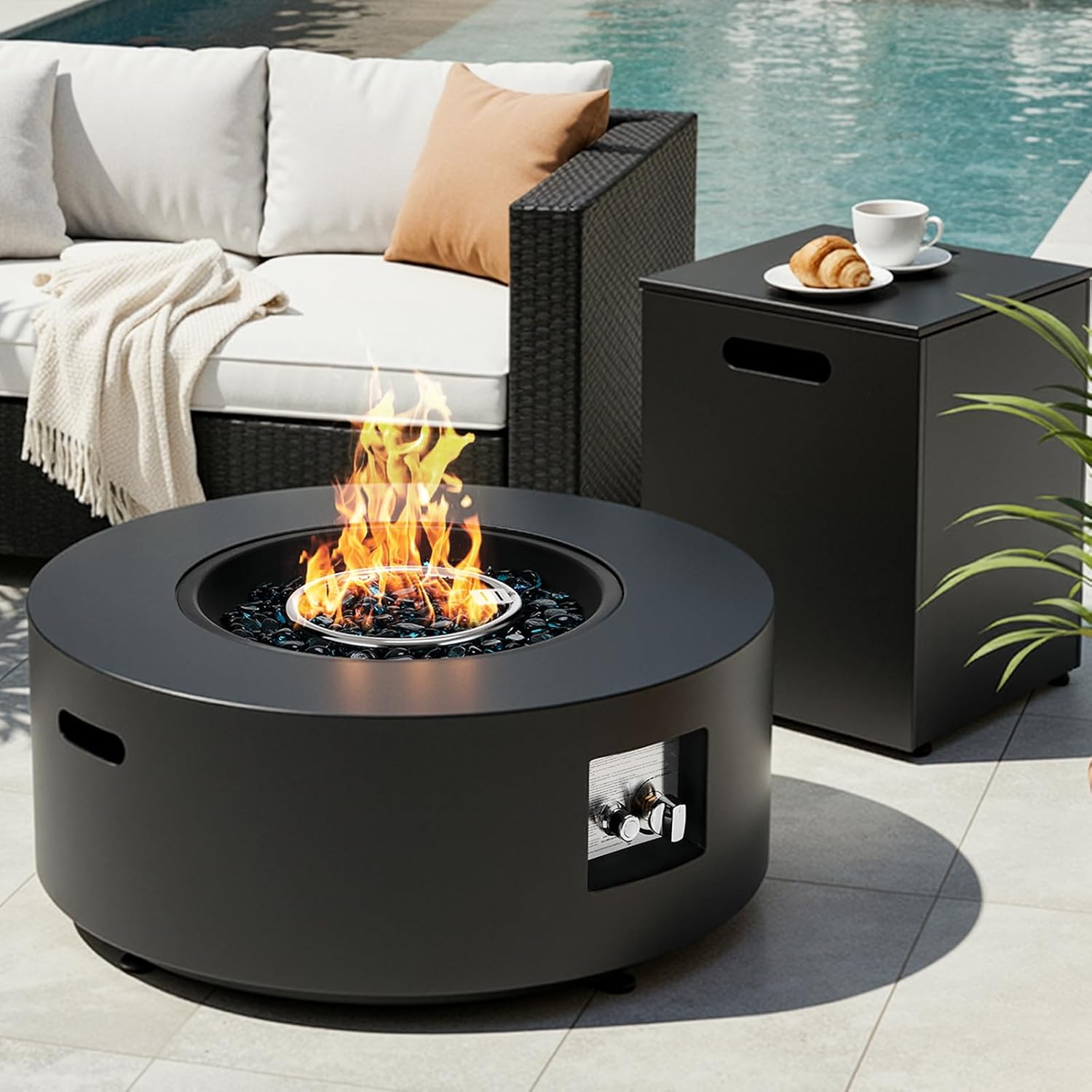 Juego de fogón de propano redo - Outdoor Furniture With Fire Pit Table reseña y precio