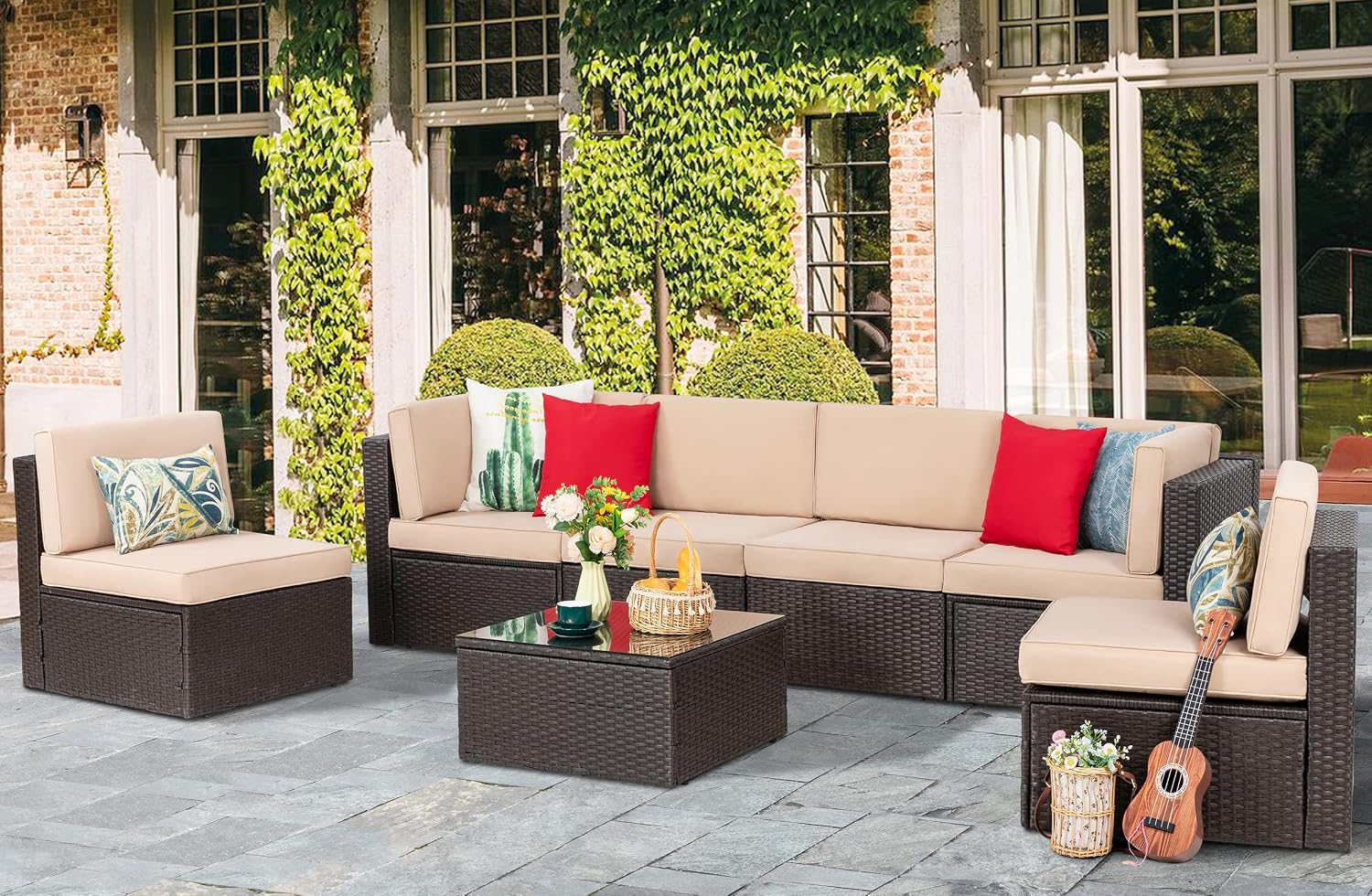 Juego de Muebles de Patio de 8 - Outdoor Furniture With Fire Pit Table reseña y precio