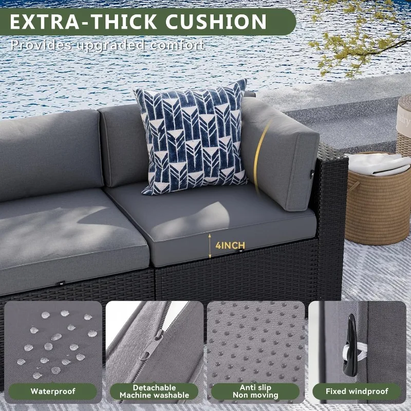 Juego de Muebles de Patio Aoxu - Outdoor Furniture With Fire Pit Table reseña y precio