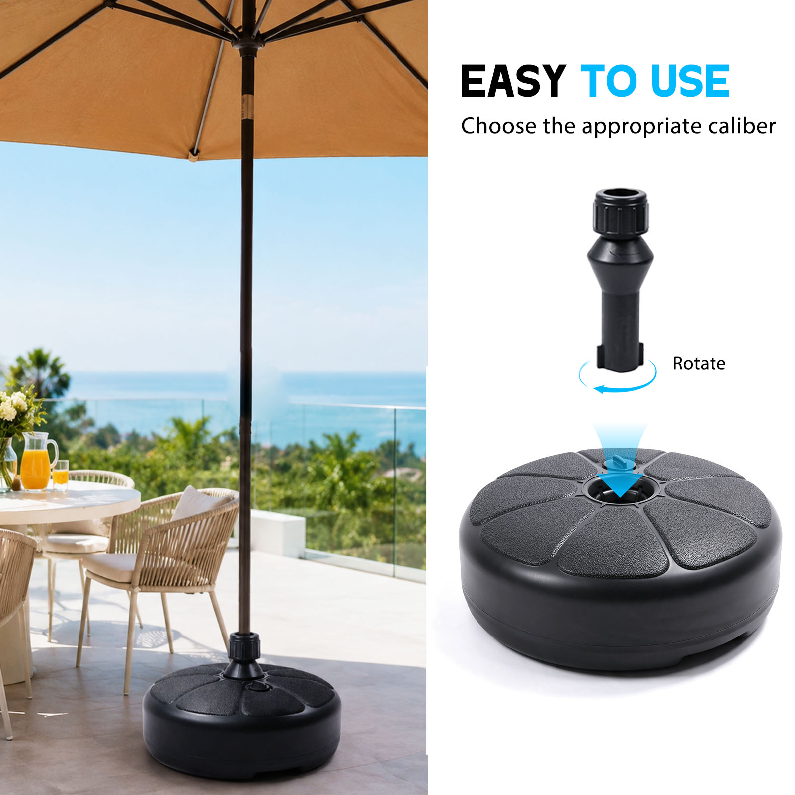 Base de sombrilla rellenable c - Outdoor Furniture With Umbrella reseña y precio
