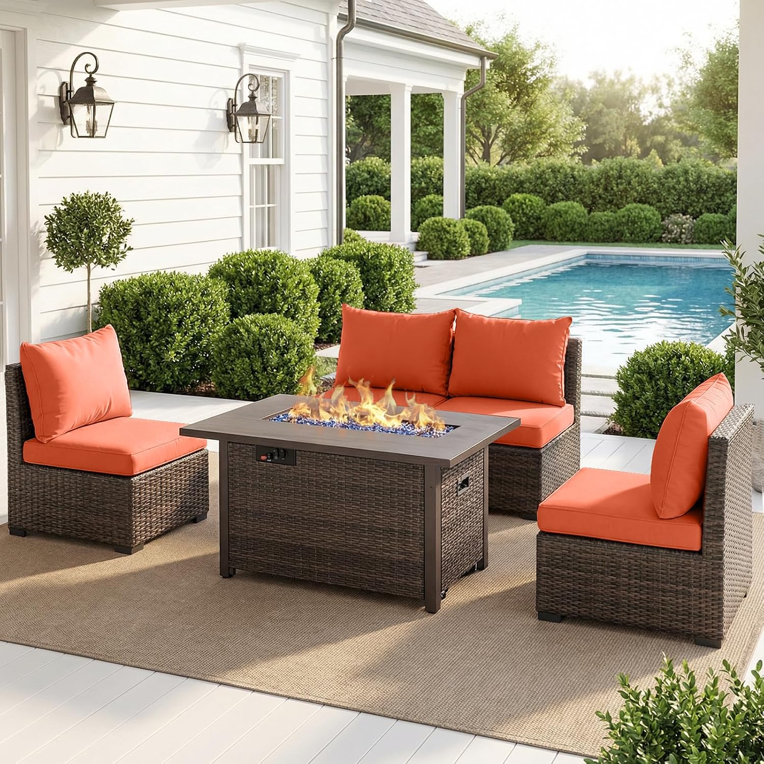 Conjunto de Muebles de Patio c - Outdoor Furniture With Fire Pit Table reseña y precio
