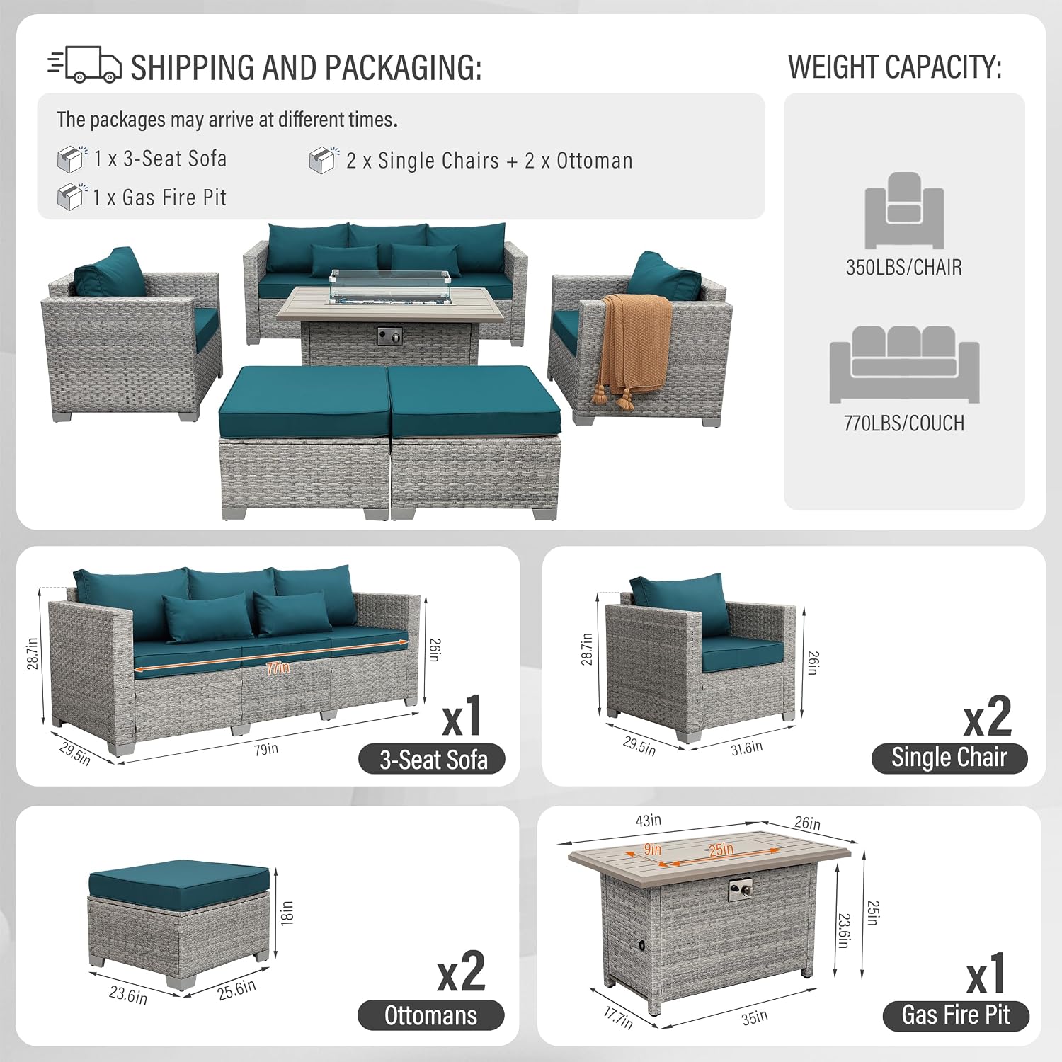 Sofá Seccional de Mimbre Sinté - Outdoor Furniture With Fire Pit Table reseña y precio