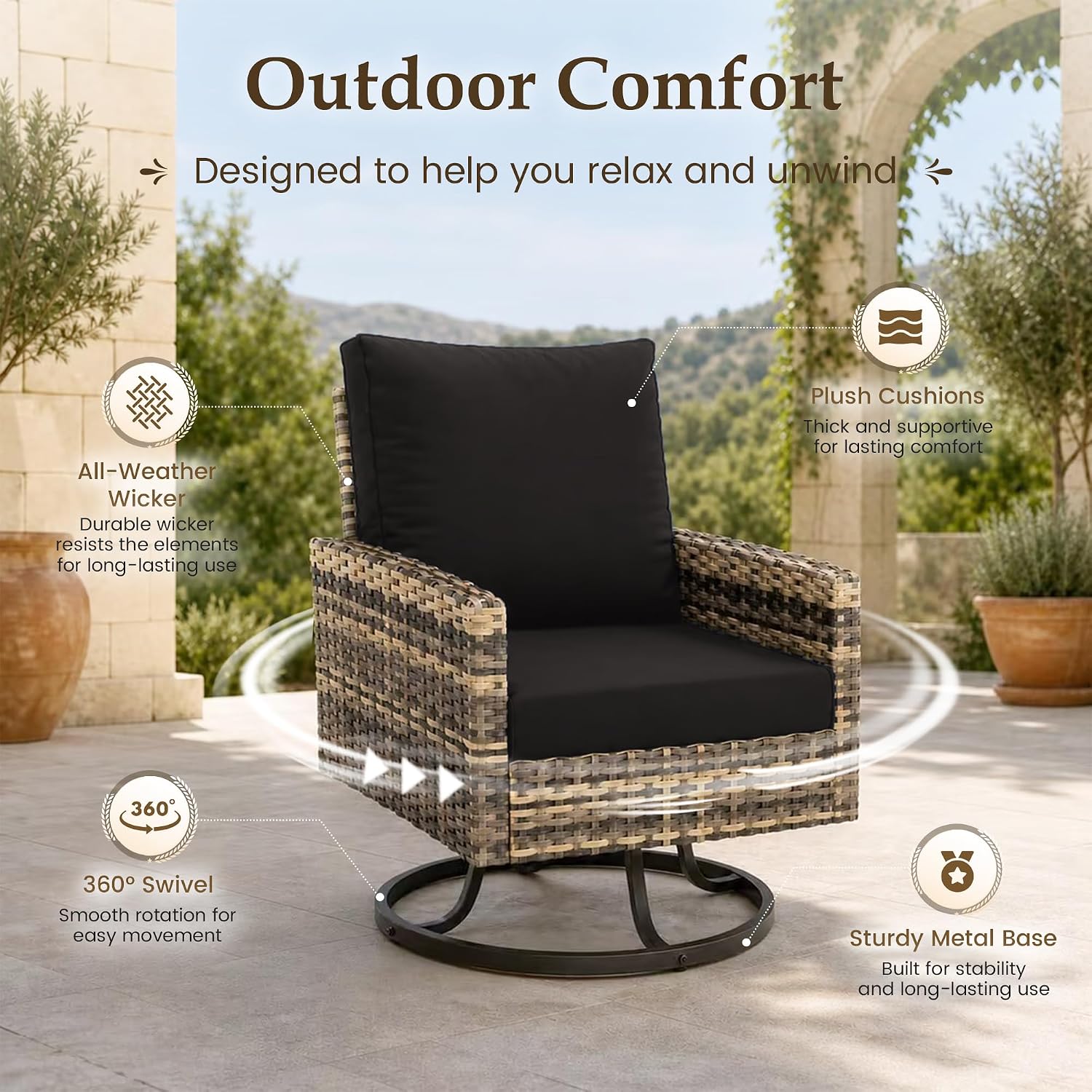 Juego de Muebles de Patio de 7 - Outdoor Furniture With Fire Pit Table reseña y precio