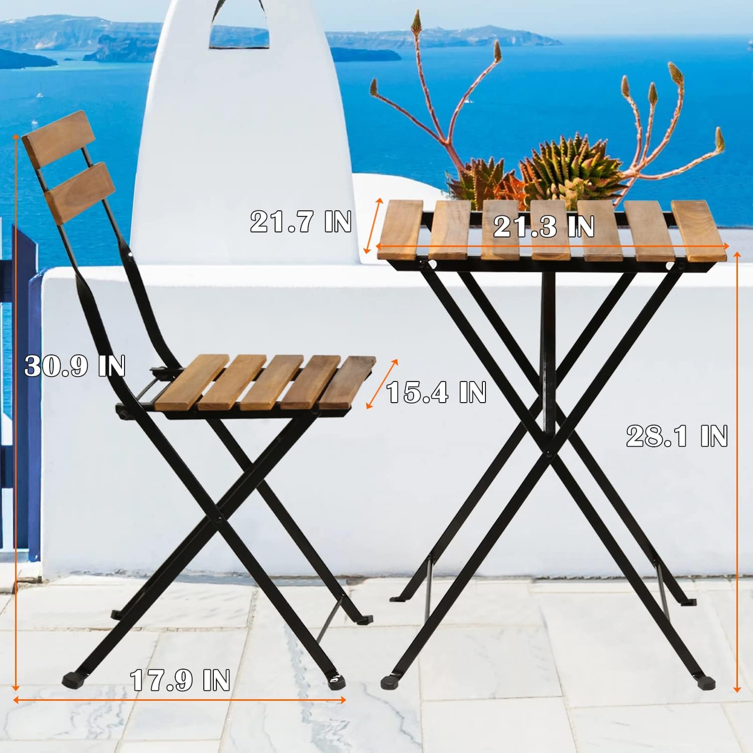 Conjunto de bistró plegable de - Outdoor Furniture For Patio reseña y precio