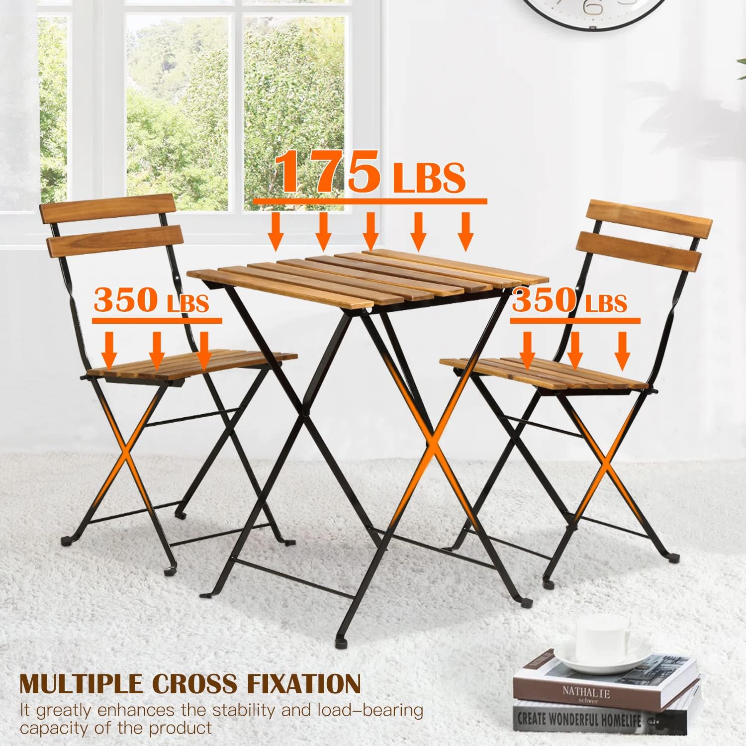 Conjunto de bistró plegable de - Outdoor Furniture For Patio reseña y precio