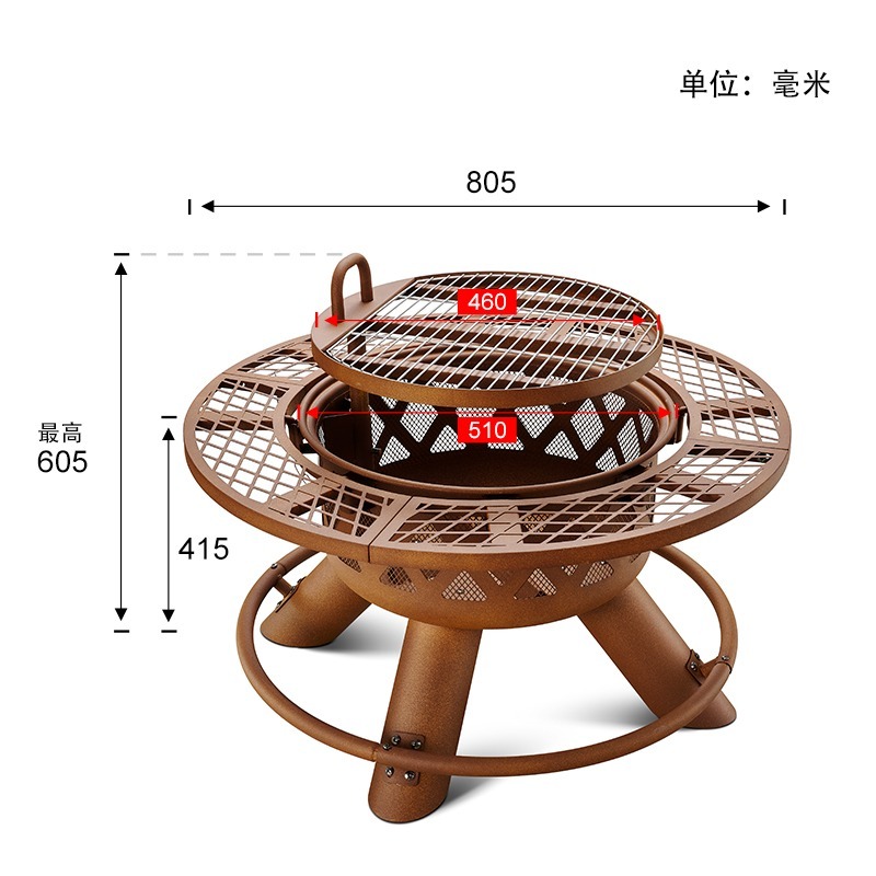 Brasero y Parrilla de Carbón d - Outdoor Furniture With Fire Pit Table reseña y precio