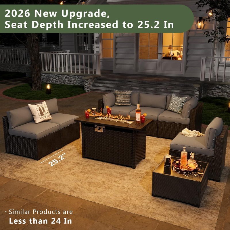 Juego de Muebles de Patio Aoxu - Outdoor Furniture With Fire Pit Table reseña y precio